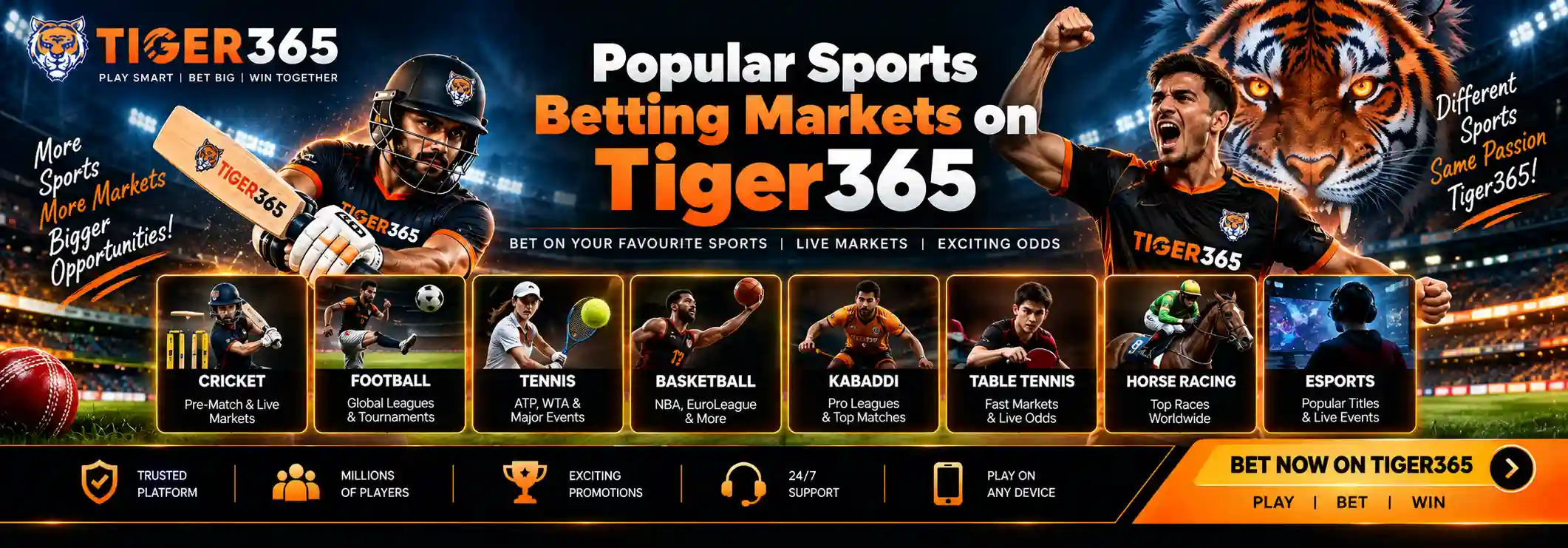 Popular Sports Betting Markets on Tiger365