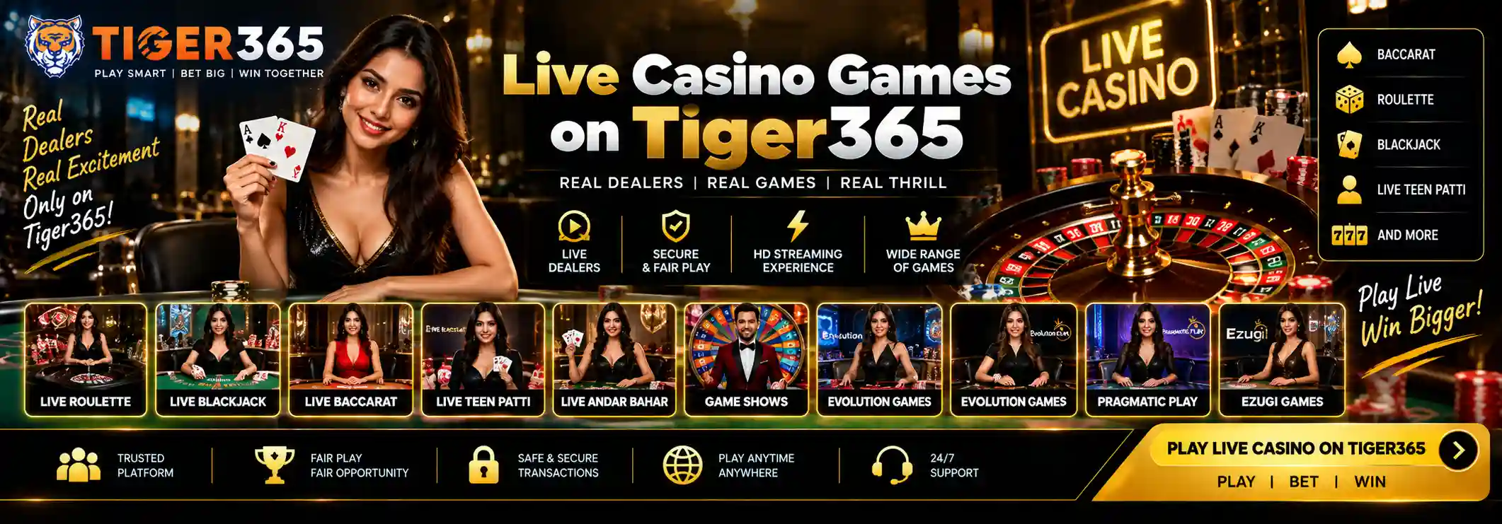 Live Casino Games on Tiger365